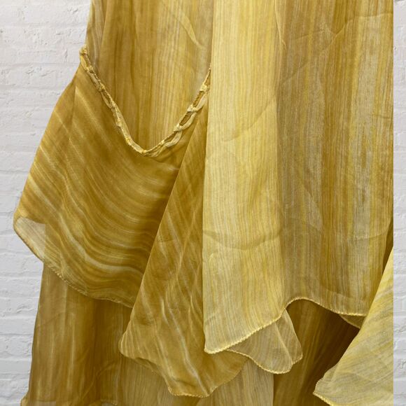 Max Studio Golden Yellow Silk Ruffle Dress | Special Edition | Size S - Picture 11 of 16